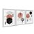 Kit 3 Quadros Decorativos Desenho Geométrico Rosa E Preto Detalhes Dourados - Imagem 2