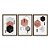 Kit 3 Quadros Decorativos Desenho Geométrico Rosa E Preto Detalhes Dourados - Imagem 5