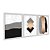 Kit 3 Quadros Decorativos Fundo Mármore Figuras Geométricas Detalhes Dourados - Imagem 2