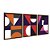 Kit 3 Quadros Decorativos Mosaico Abstrato Colorido Moderno Minimalista Laranja Vermelho Rosa - Imagem 6