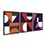 Kit 3 Quadros Decorativos Mosaico Abstrato Colorido Moderno Minimalista Laranja Vermelho Rosa - Imagem 4