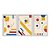 Kit 3 Quadros Decorativos Desenho Figuras Geométricas Coloridas Fundo Bege Moderno - Imagem 1