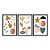 Kit 3 Quadros Decorativos Desenhos Abstrato Boho Plantas Fundo Branco Moderno - Imagem 3