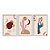 Kit 3 Quadros Decorativos Desenhos Cacto Mão Minimalista Fundo Rosa - Imagem 1