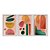 Kit 3 Quadros Decorativos Formas Coloridas Efeito Pintura Fundo Rosa Abstrato - Imagem 1