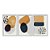 Kit 3 Quadros Decorativos Formas de Tinta Efeito Pintua Amarelo Fundo Cinza - Imagem 1