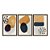 Kit 3 Quadros Decorativos Formas de Tinta Efeito Pintua Amarelo Fundo Cinza - Imagem 5