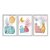 Kit 3 Quadros Decorativos Formas Efeito Aquarela Vasos E Plantas Abstrato - Imagem 1