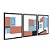 Kit 3 Quadros Decorativos Arquitetura Abstrata Laranja Azul - Imagem 4