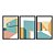 Kit 3 Quadros Decorativos Arquitetura Abstrata Interior Verde Amarelo - Imagem 3
