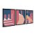 Kit 3 Quadros Decorativos Arquitetura Abstrata Escadas Vermelho Azul - Imagem 4