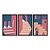 Kit 3 Quadros Decorativos Arquitetura Abstrata Escadas Vermelho Azul - Imagem 3