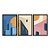 Kit 3 Quadros Decorativos Arquitetura Abstrata Cidade Prédios Azul Bege Rosa - Imagem 3