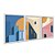 Kit 3 Quadros Decorativos Arquitetura Abstrata Cidade Prédios Azul Bege Rosa - Imagem 2