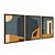 Kit 3 Quadros Decorativos Arquitetura Abstrata Portas Laranja Ciano - Imagem 6