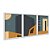 Kit 3 Quadros Decorativos Arquitetura Abstrata Portas Laranja Ciano - Imagem 2