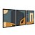 Kit 3 Quadros Decorativos Arquitetura Abstrata Portas Laranja Ciano - Imagem 4