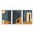 Kit 3 Quadros Decorativos Arquitetura Abstrata Portas Laranja Ciano - Imagem 1