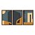 Kit 3 Quadros Decorativos Arquitetura Abstrata Portas Laranja Ciano - Imagem 5