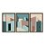 Kit 3 Quadros Decorativos Arquitetura Abstrata Cidade Casas Ciano Bege Rosa - Imagem 5