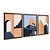 Kit 3 Quadros Decorativos Arquitetura Abstrata Construção Escadas Azul Laranja - Imagem 6