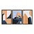 Kit 3 Quadros Decorativos Arquitetura Abstrata Construção Escadas Azul Laranja - Imagem 5