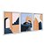 Kit 3 Quadros Decorativos Arquitetura Abstrata Construção Escadas Azul Laranja - Imagem 2
