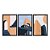 Kit 3 Quadros Decorativos Arquitetura Abstrata Construção Escadas Azul Laranja - Imagem 3