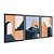 Kit 3 Quadros Decorativos Arquitetura Abstrata Construção Escadas Azul Laranja - Imagem 4