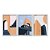 Kit 3 Quadros Decorativos Arquitetura Abstrata Construção Escadas Azul Laranja - Imagem 1