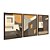 Kit 3 Quadros Decorativos Arquitetura Abstrata Casa Moderna Marrom Laranja - Imagem 6