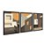 Kit 3 Quadros Decorativos Arquitetura Abstrata Casa Moderna Marrom Laranja - Imagem 4