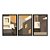 Kit 3 Quadros Decorativos Arquitetura Abstrata Casa Moderna Marrom Laranja - Imagem 3