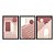 Kit 3 Quadros Decorativos Arquitetura Abstrata Portas Escadas Rosa - Imagem 3