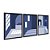 Kit 3 Quadros Decorativos Arquitetura Abstrata Interior Janela Escada Azul - Imagem 4