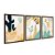 Kit 3 Quadros Decorativos Desenho Simples Abstrato Plantas Em Vasos Turquesa e Amarelo - Imagem 6