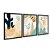 Kit 3 Quadros Decorativos Desenho Simples Abstrato Plantas Em Vasos Turquesa e Amarelo - Imagem 4