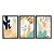 Kit 3 Quadros Decorativos Desenho Simples Abstrato Plantas Em Vasos Turquesa e Amarelo - Imagem 3