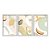 Kit 3 Quadros Decorativos Desenho Abacate E Laranja Listras Verdes e Amarelas - Imagem 1