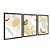Kit 3 Quadros Decorativos Desenho Abacate E Laranja Listras Verdes e Amarelas - Imagem 4