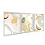 Kit 3 Quadros Decorativos Desenho Abacate E Laranja Listras Verdes e Amarelas - Imagem 2