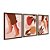 Kit 3 Quadros Decorativos Abstrato Mulher Sapatos Frutas Tons de Vermelho - Imagem 6