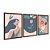 Kit 3 Quadros Decorativos Desenho Abstrato Mulher Flor Olho Ciano Bege - Imagem 6