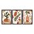 Kit 3 Quadros Decorativos Cacto Plantas Vaso Garrafa Manchas Vermelhas Abstrato - Imagem 3