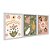 Kit 3 Quadros Decorativos Folhas Flores Verde Rosa Bege Abstrato Formas Geométricas - Imagem 2