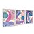 Kit 3 Quadros Decorativos Manchas de Tinta Efeito Aquarela Roxo Lilás Ciano - Imagem 2