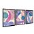 Kit 3 Quadros Decorativos Manchas de Tinta Efeito Aquarela Roxo Lilás Ciano - Imagem 4