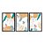 Kit 3 Quadros Decorativos Ondas Amarelas Frutas Listras Plantas Abstrato - Imagem 3