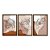 Kit 3 Quadros Decorativos Mulheres Com Flores No Cabelo Fundo Tons de Marrom - Imagem 5