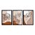 Kit 3 Quadros Decorativos Mulheres Com Flores No Cabelo Fundo Tons de Marrom - Imagem 3
